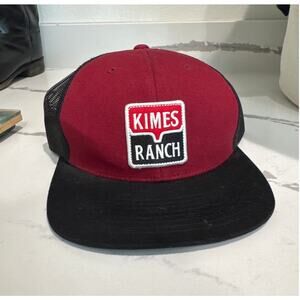 Kimes Ranch Adjustable Hat Snap Back Red Black